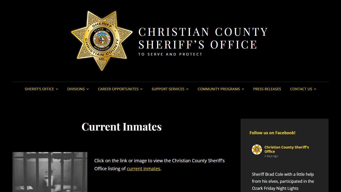 Current Inmates – CHRISTIAN COUNTY SHERIFF’S OFFICE